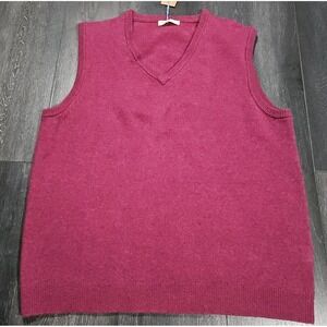 NWT Woolovers Classic 100% Lambswool Vest Men XL‎ Plum Knitted Slipover Preppy